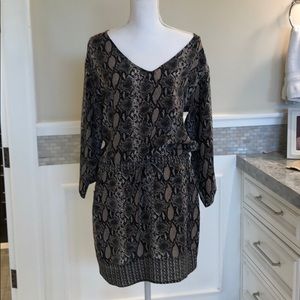 Snakeskin print mini dress